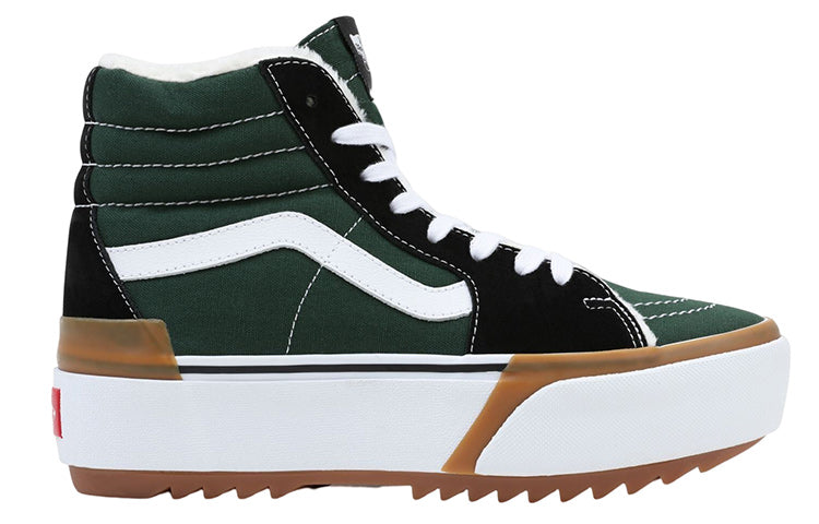 (WMNS) Vans Sk8-Hi Stacked High Top Shoes 'Green White' VN0A4BTWBDT