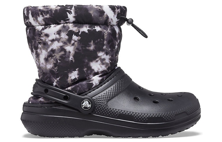 Crocs Classic Lined Neo Puff Tie Dye Boots 'Black White' 207328-001
