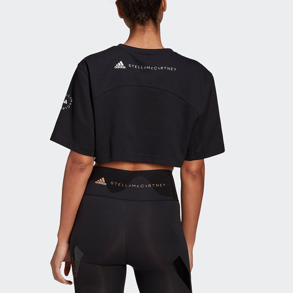 (WMNS) adidas by Stella McCartney Future Playground Cropped T-Shirt Asia Sizing 'Black' GL7340