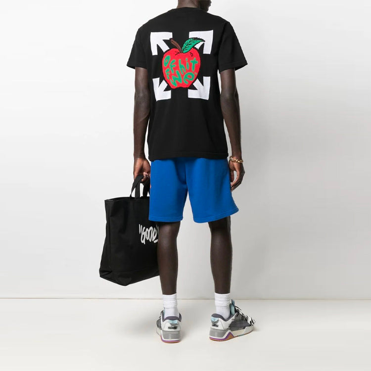 Off-White SS21 Round Neck Short Sleeve Loose Fit Black OMHE074S21KNI0011001