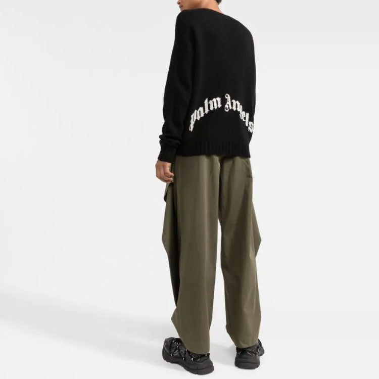 Palm Angels Curved Logo Sweater 'Black' PMHE027C99KNI0011001