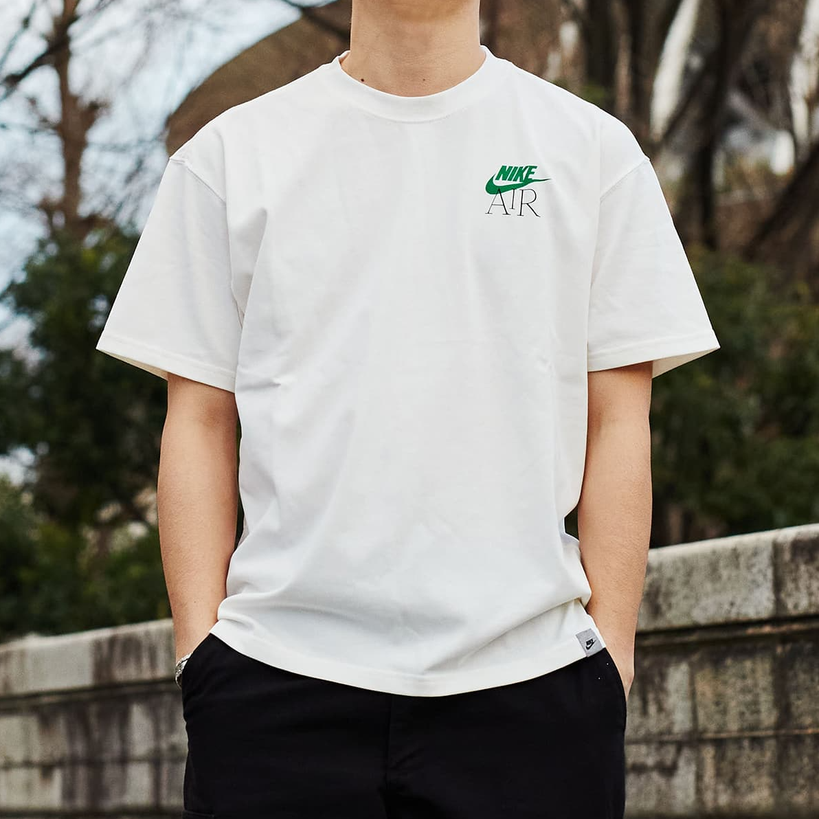 Nike NSW Short Sleeves Tee 'Cream Beige Green' DB6094-901