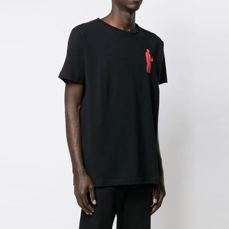 Off-White Character Earth Printing T-Shirt 'Black Red' OMAA027S191850161088