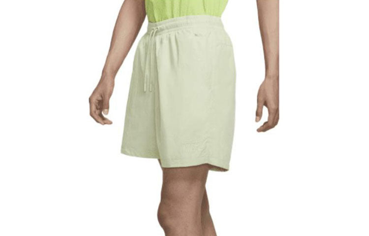 Men's Nike NAI-KE Cha Nai-Ke Cha Series Solid Color Breathable Lacing Straight Shorts Light Olive Green Gray DV6194-371