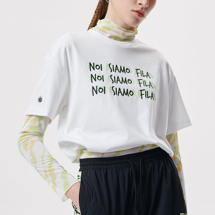 FILA FUSION Alphabet Printing Tie Dye Loose White T11W131107F-WT