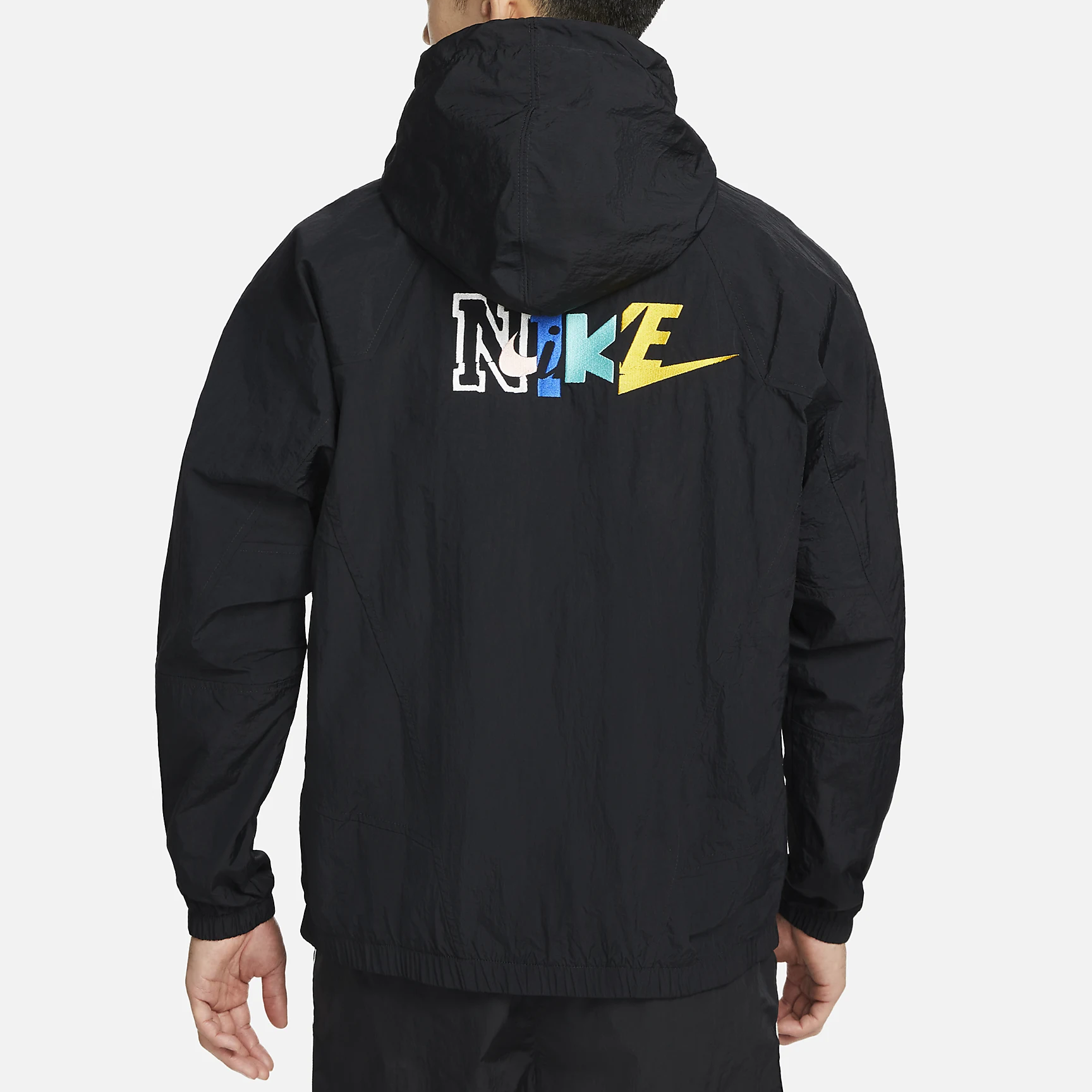 Nike Contrast Color Stitching Zipper Hooded Jacket Black DR2642-010