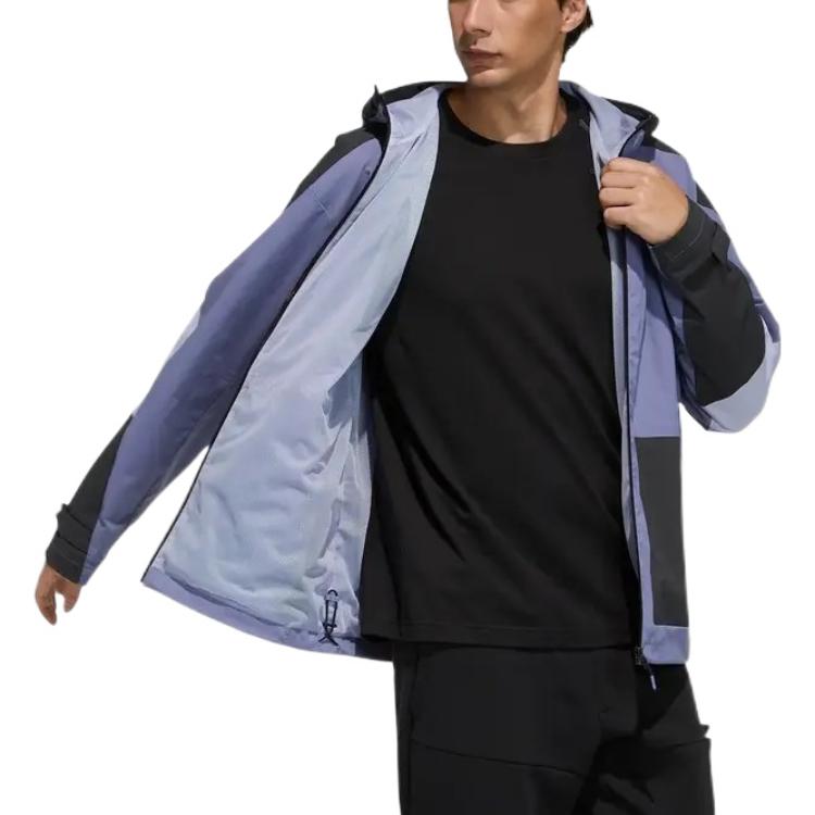 adidas Colorblock Hooded Jacket Purple H40226