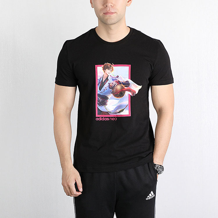 adidas neo x Crossover Casual Sports Short Sleeve Black FR7991
