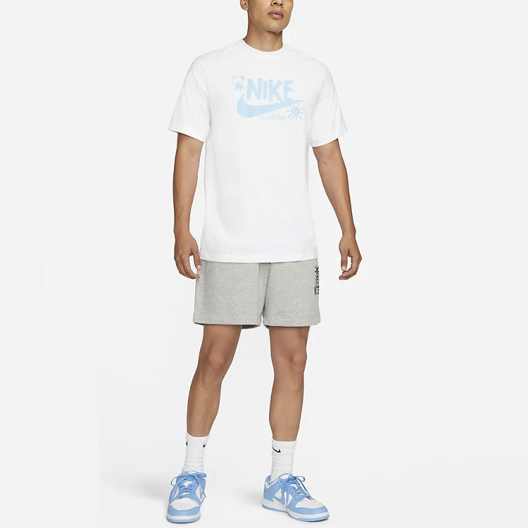 Men's Nike Minimalistic Alphabet Logo Printing Round Neck Sports Short Sleeve White T-Shirt DR7808-100