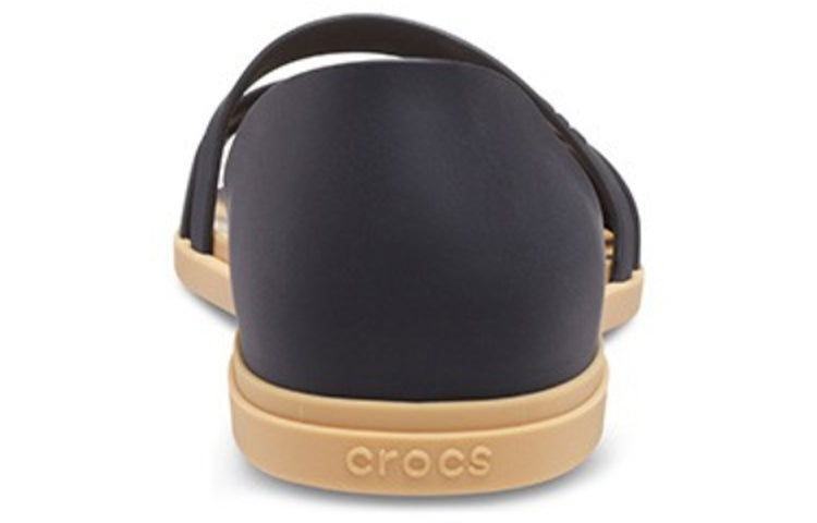 (WMNS) Crocs Tulum Flat Sandals 'Black' 206109-00W