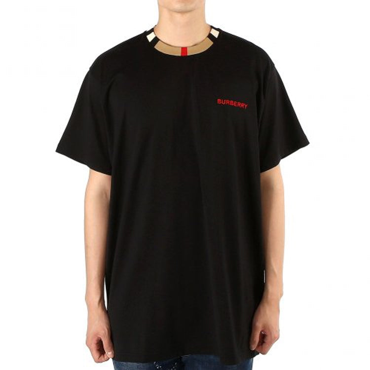 Burberry Detail Collar Short Sleeve Black 8007695-A1189