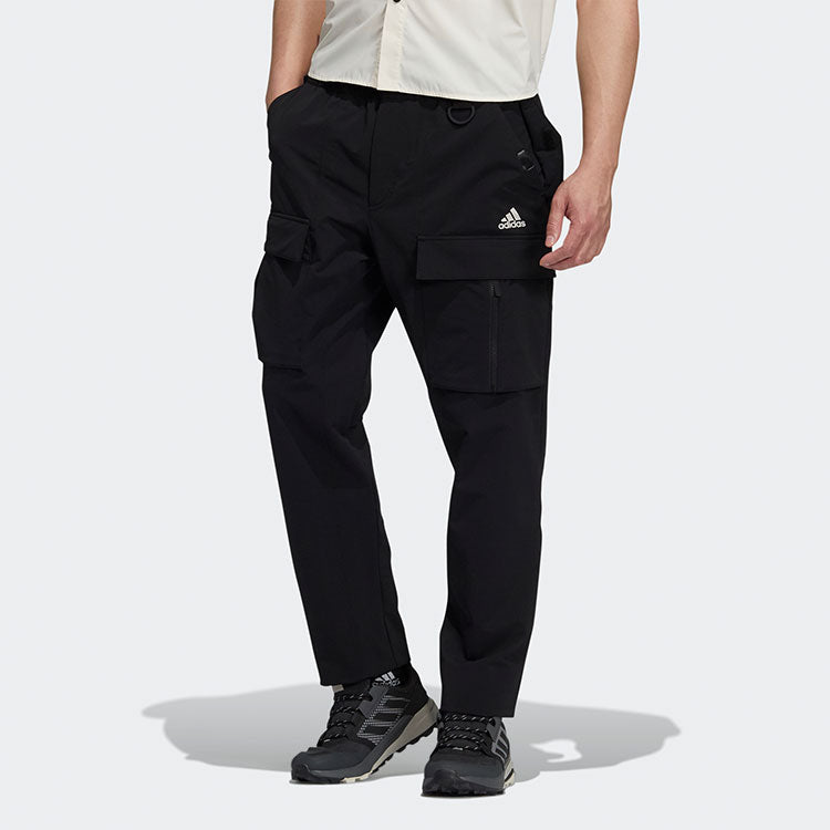 Men's adidas Utl Cargo Pants Solid Color Outdoor Multiple Pockets Sports Pants/Trousers/Joggers Black H13794