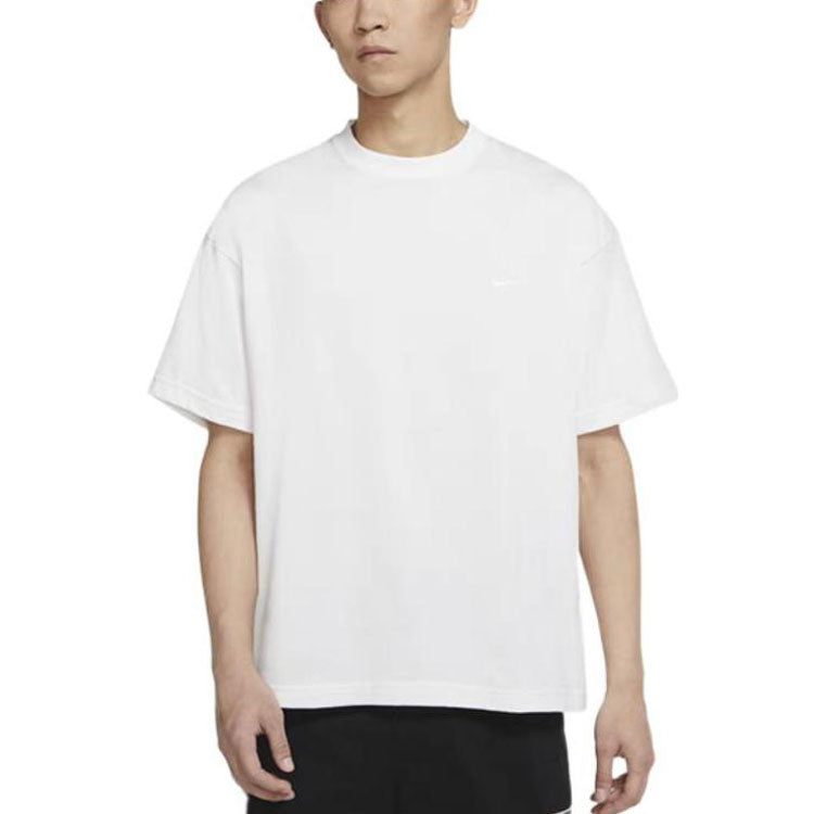 Nike Solo Swoosh Solid Color Round Neck Short Sleeve White DA0321-121