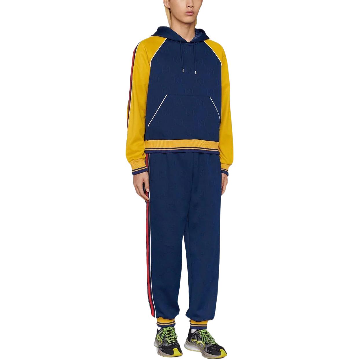 Gucci GG Jacquard Hooded Sweatshirt 'Blue Yellow' 676100-XJDVW-4462