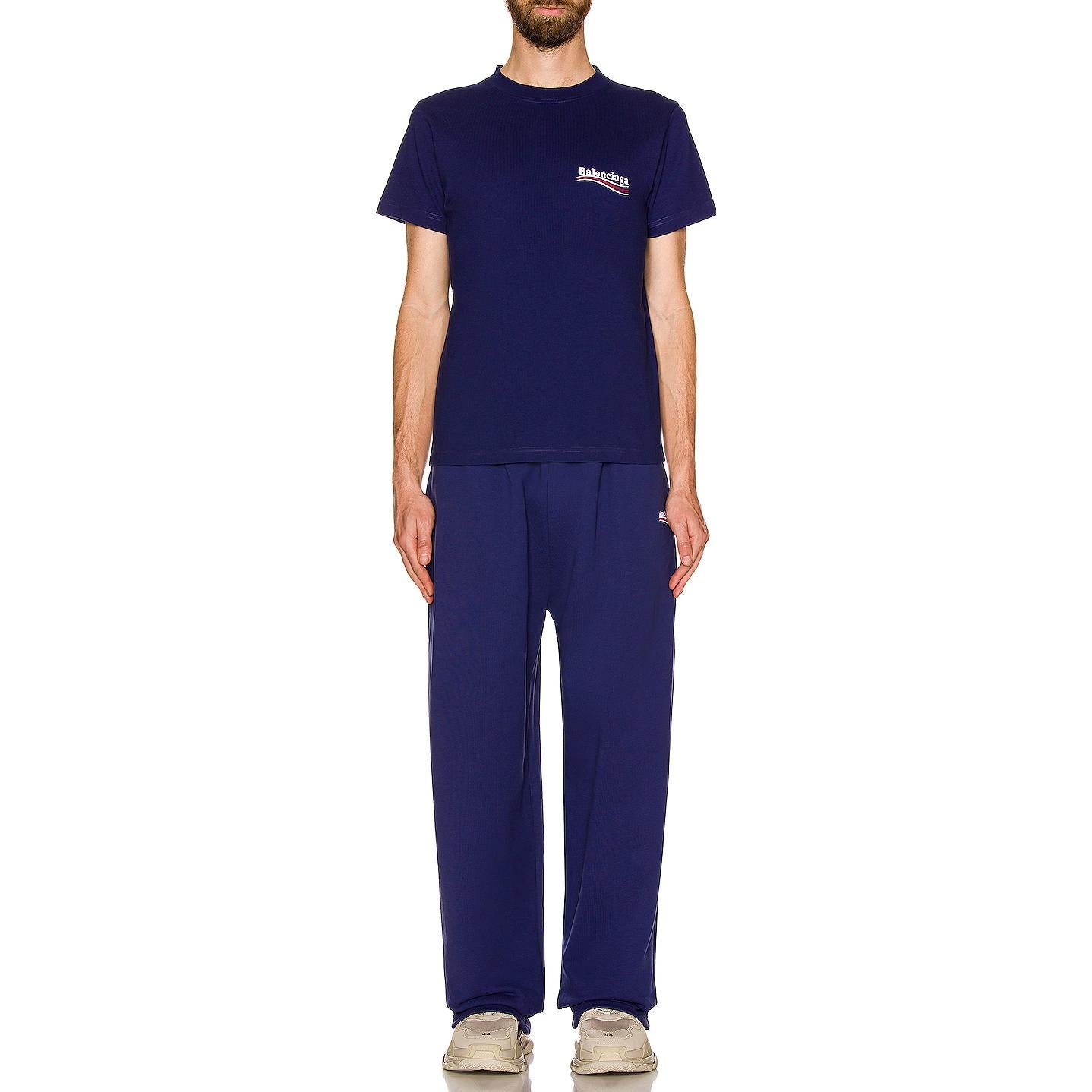 Balenciaga Political Campaign T-Shirt Medium Fit 'Pacific Blue White' 620967TKVJ11195