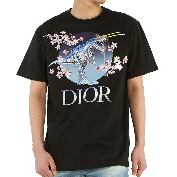 DIOR x Sorayama Dinosaur Print Tee M Black 933J602B0533-985
