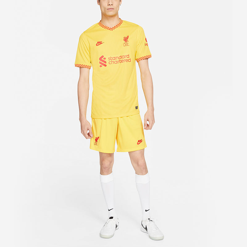 Men's Nike Training Sports Short Sleeve Soccer/Football Jersey SW Fan Edition 21-22 Season Liverpool Away Yellow DB5902-704