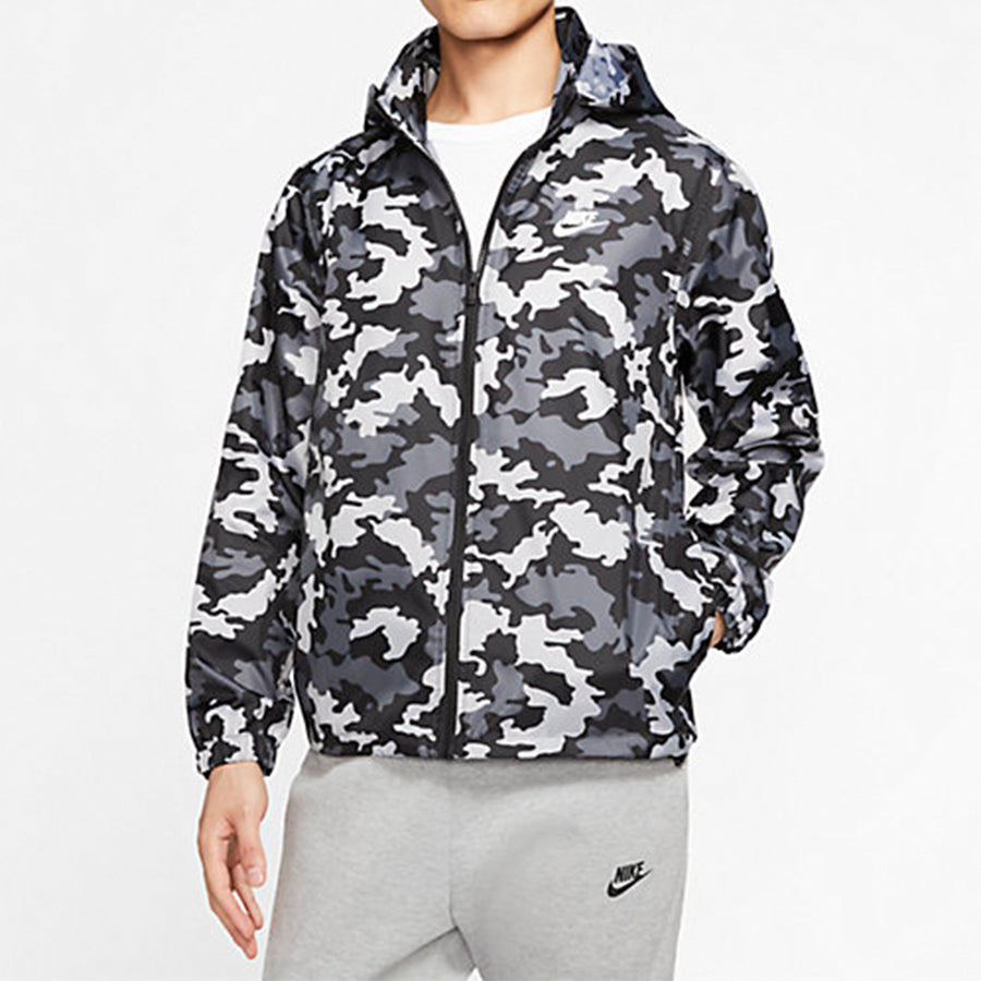 Nike Camouflage Pattern Loose Zipper Long Sleeves Jacket Black BV2980-010
