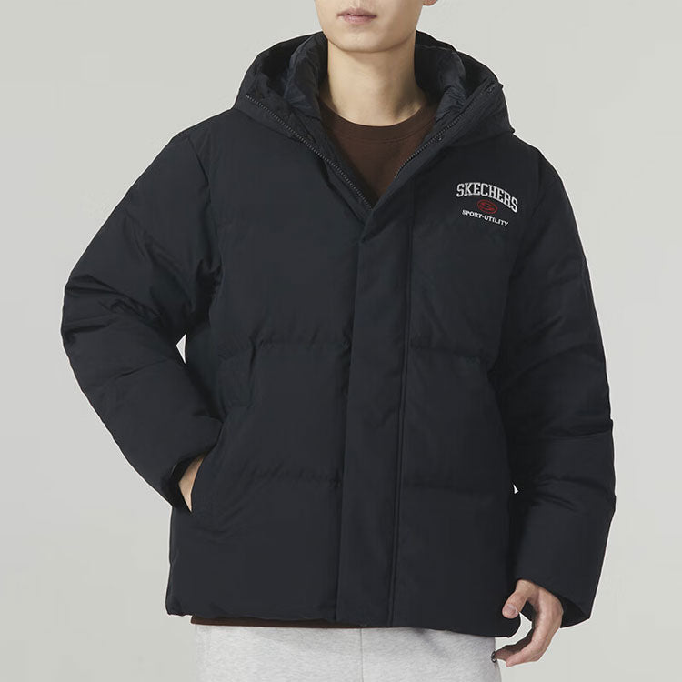 Skechers Hooded Down Jacket 'Black White Red' L423M033-0018