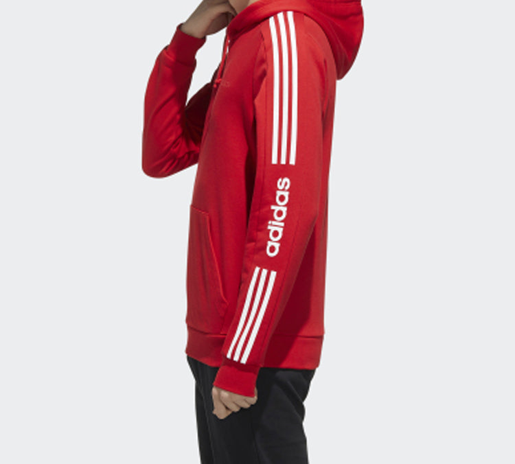 adidas neo M Ce 6S Hdy Side Stripe Knit Sports Pullover Red FU1070