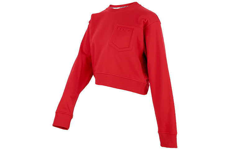 (WMNS) FENDI SS21 Logo Printing Round-neck Swea Red FS7427AFLBF1DOO