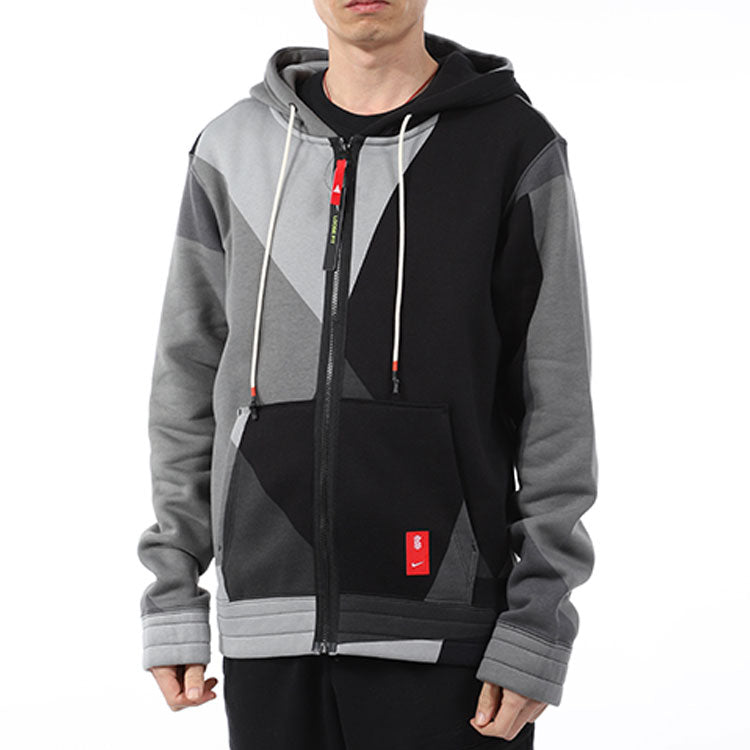 Nike Kyrie Irving Colorblock Zipper Hooded Jacket 'Grey' BV9286-010