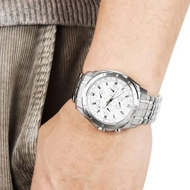 CASIO Quartz EDIFICE Stainless Steel Strap White Dial Mens White Analog EF-328D-7A