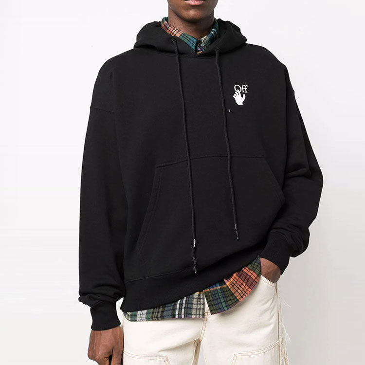 Men's Off-White FW21 Logo Pullover Loose Fit Black OMBB085F21FLE0071001
