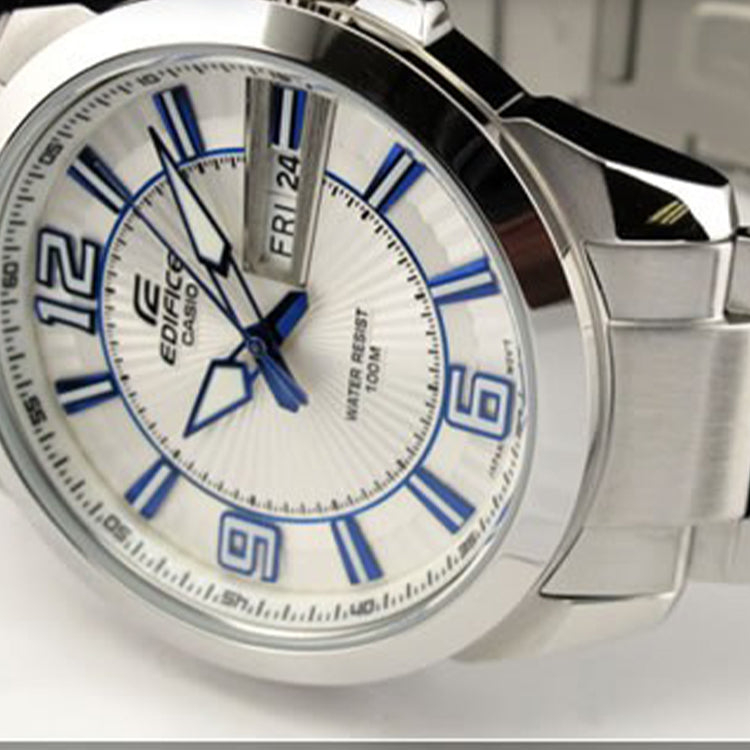 CASIO EDIFICE Leisure Fashion Three Hands Men's Mens Silver Analog EFR-103D-7A2