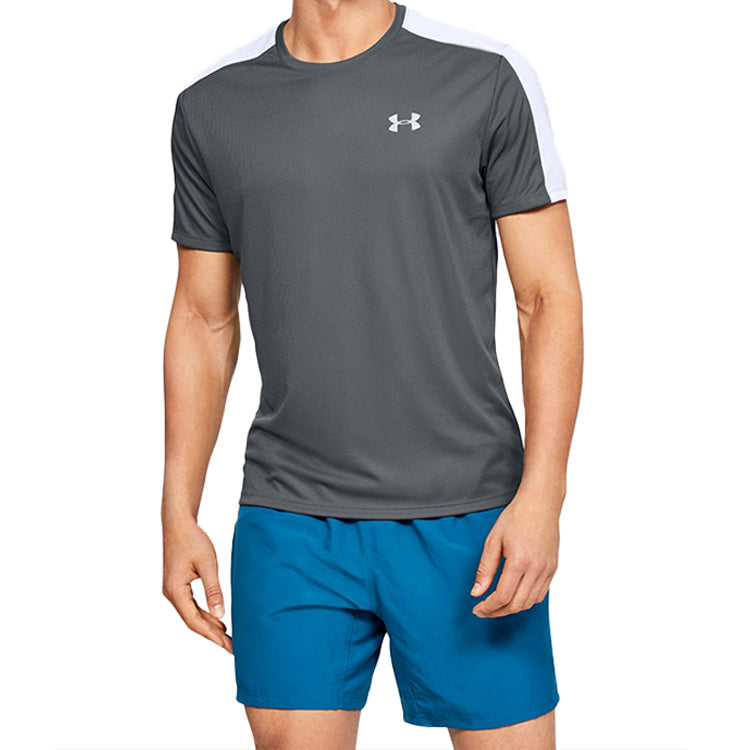 Men's Under Armour Speed Stride Running Sports Short Sleeve Gray 1326564-012