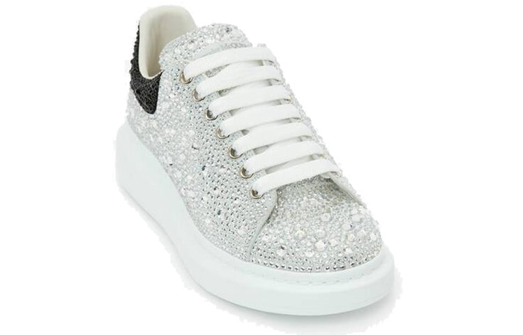 Alexander McQueen Crystal-embellished Oversized Sneakers 'Silver Black' 604223WHCE49329