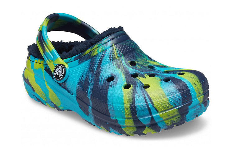 (GS) Crocs Classic Lined Marbled Clogs 'Blue Tie Dye' 207238-4HQ