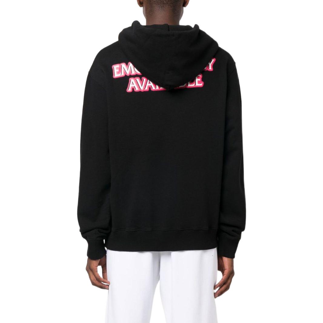 Off-White Slogan Print Logo Hoodie 'Black' OMBB097F22FLE01110301030