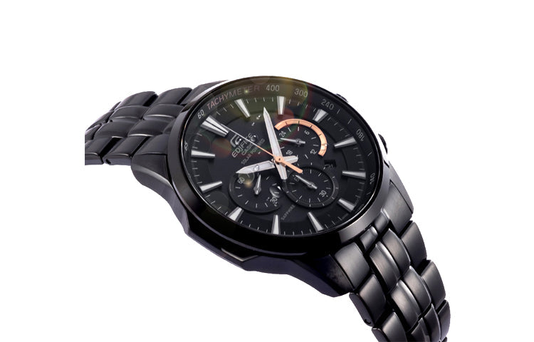 CASIO EDIFICE Stainless Steel Strap Waterproof Sapphire Crystal Solar Powered Mens Black Analog EFB-540SBC-1AVUPR