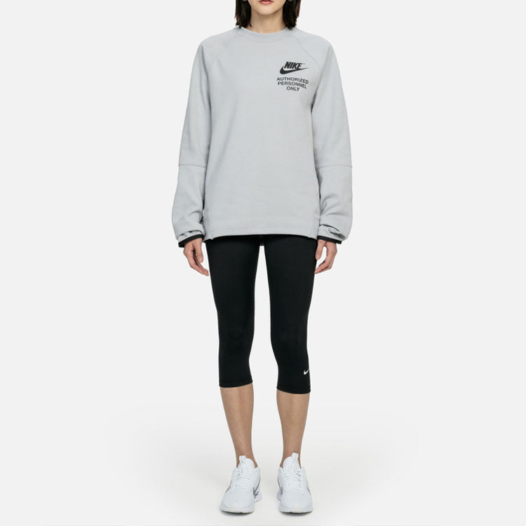 Nike Printing Logo Pattern Long Sleeves Unisex Gray DM6555-063