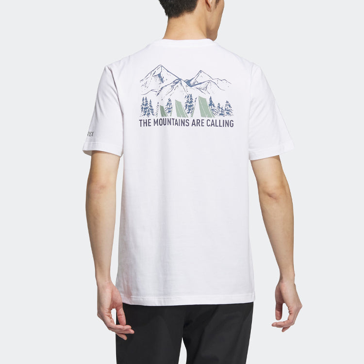 adidas Short Sleeve The Mountains Are Calling Graphic Tee 'White' IU1264