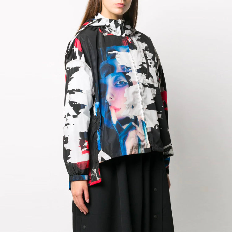 (WMNS) Y-3 Pattern Human Face Printing Hooded Jacket Colorblock GK4405