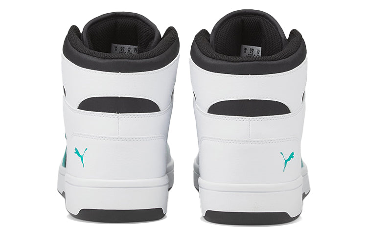 PUMA Unisex Rebound LayUp Mid-Top Black/White/Green 369573-26