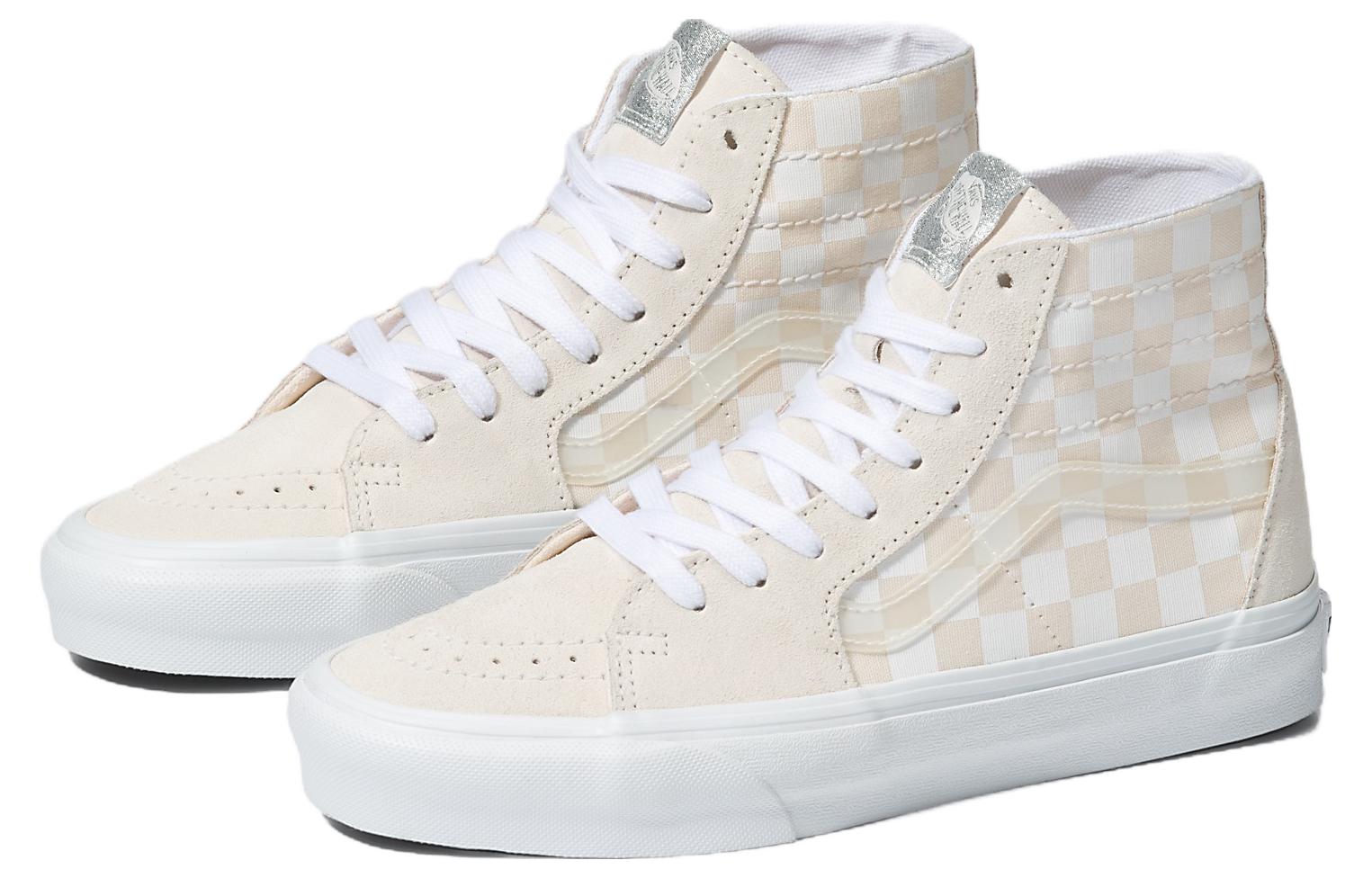 Vans Crystal Sidestripe Sk8-Hi Tapered Shoe 'White Checkerboard' VN0A7Q62C13