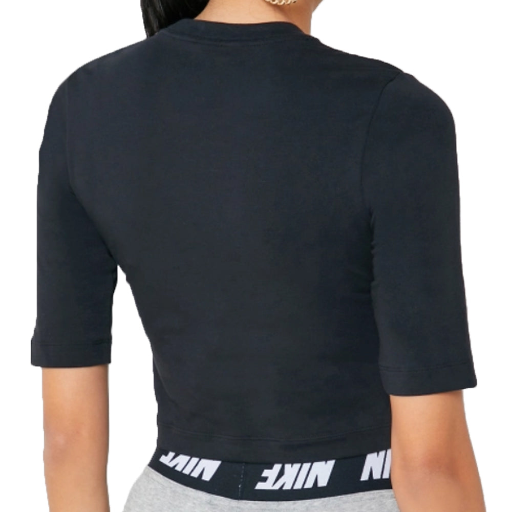 (WMNS) Nike Slim Fit Short Sleeve High Collar Black CJ2216-010