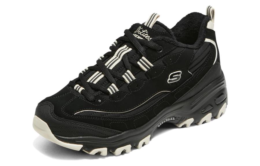 (WMNS) Skechers D'Lites Zip Along Shoes 'Black' 896269-BKNT