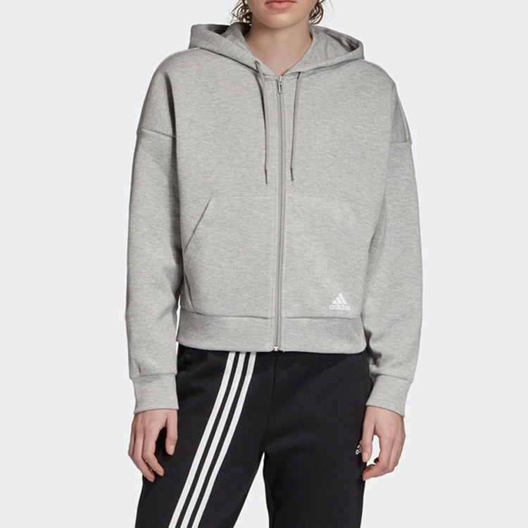 (WMNS) adidas Mh 3S Dk Hd Sports Hooded Jacket Gray EB3823