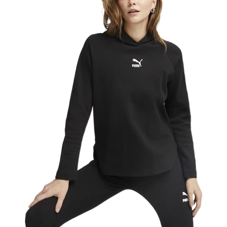 (WMNS) PUMA T7 Hoodie 'Black' 537573-01