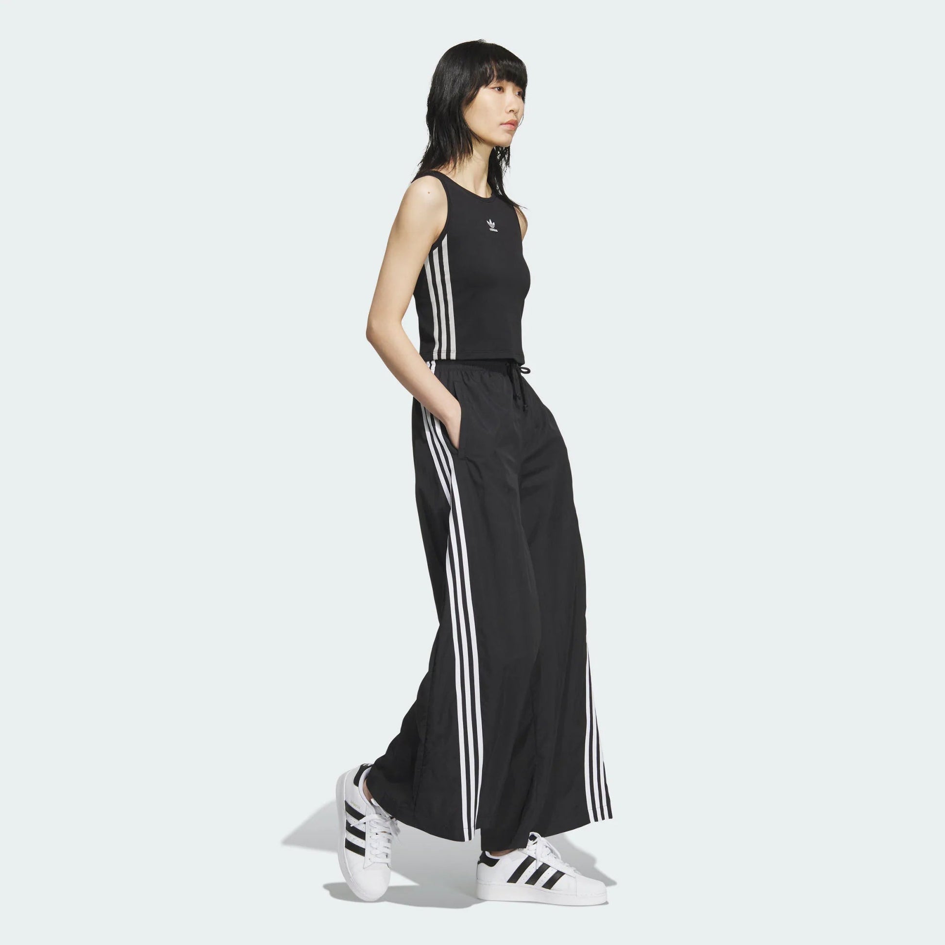 (WMNS) adidas Originals Oversize Track Pants Asia Sizing 'Black White' JJ3359