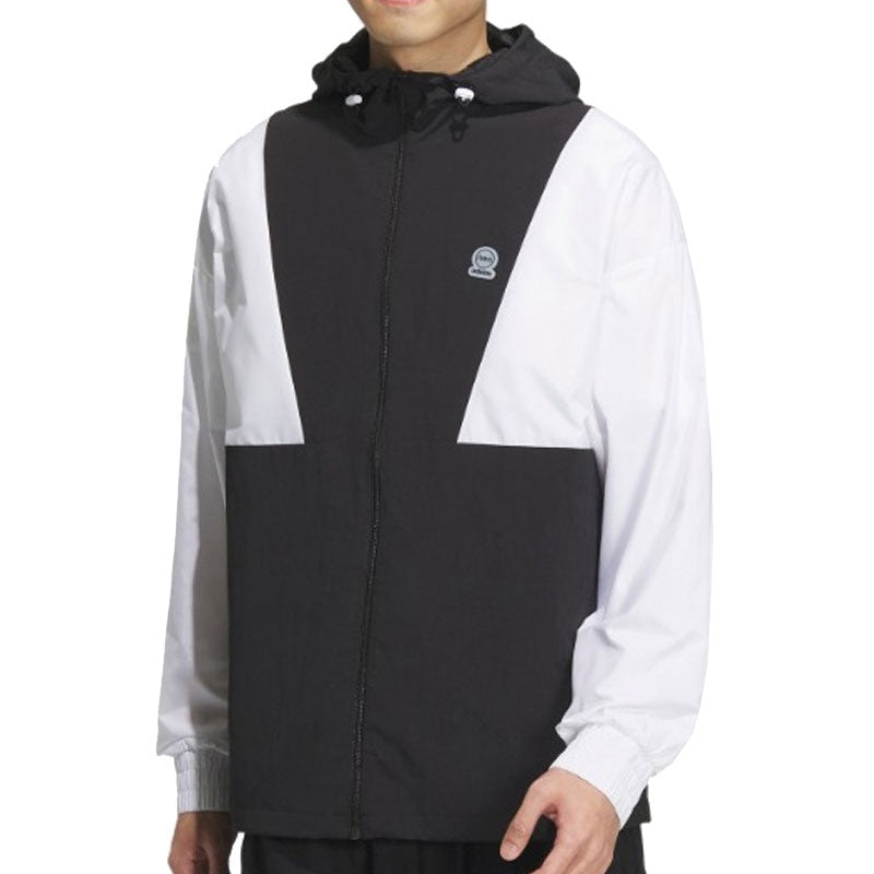 adidas Neo Hooded Windproof Jackets 'Black White' IK5057