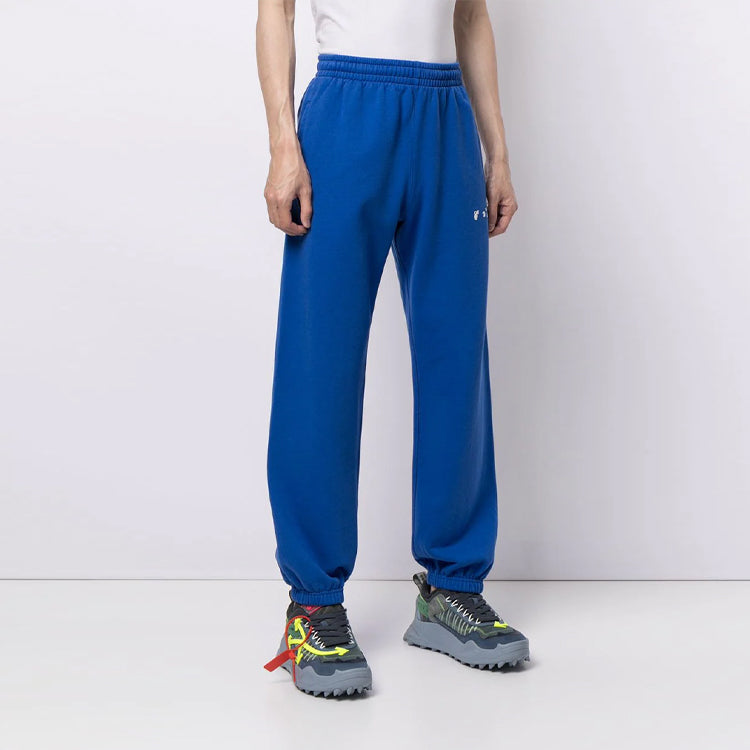Off-White SS21 Stripe Bundle Feet Sports Long Pants Loose Fit Blue OMCH029S21FLE0024501