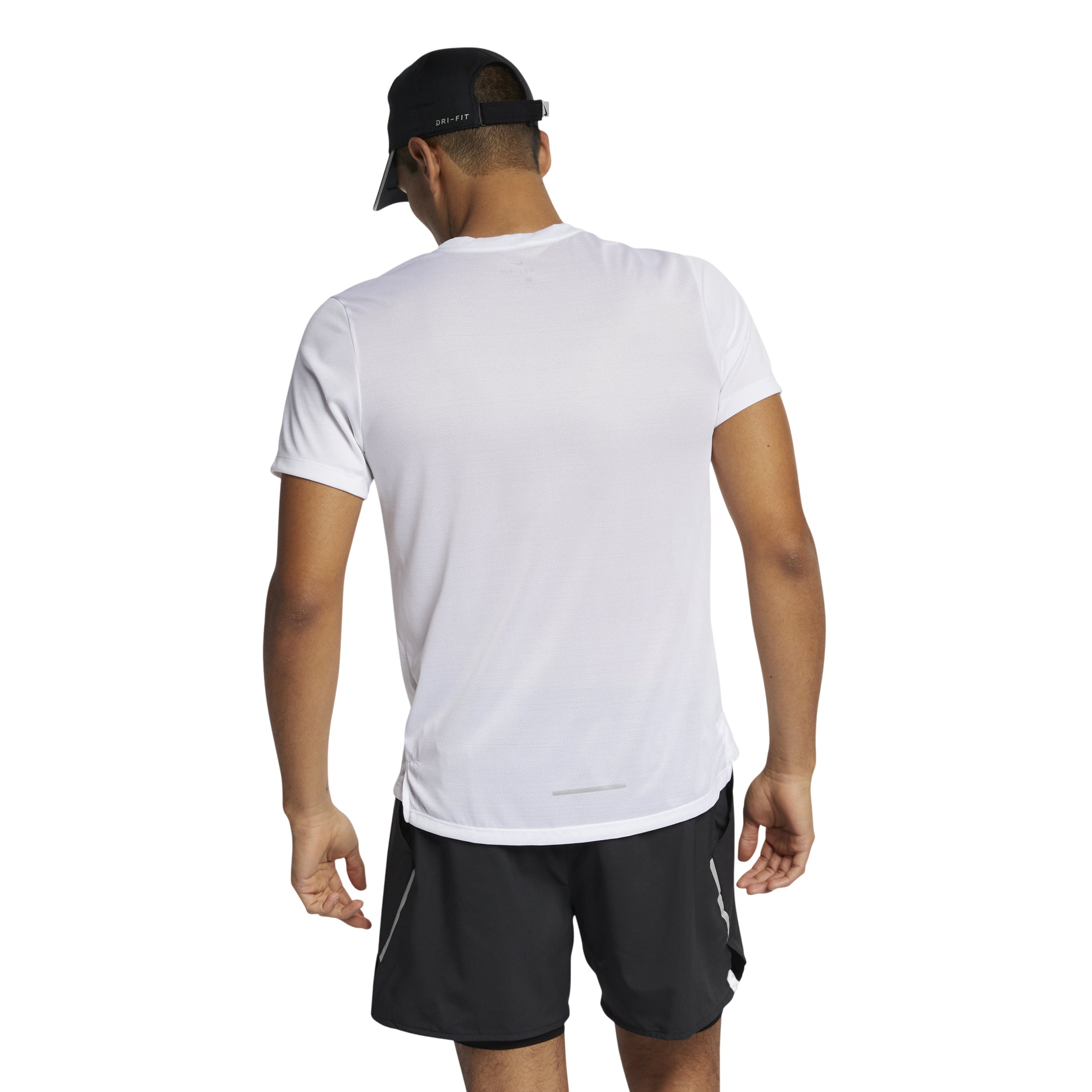 Nike DRI-FIT MILER Running Quick Dry Short Sleeve Asia Sizing 'White' AJ7566-100