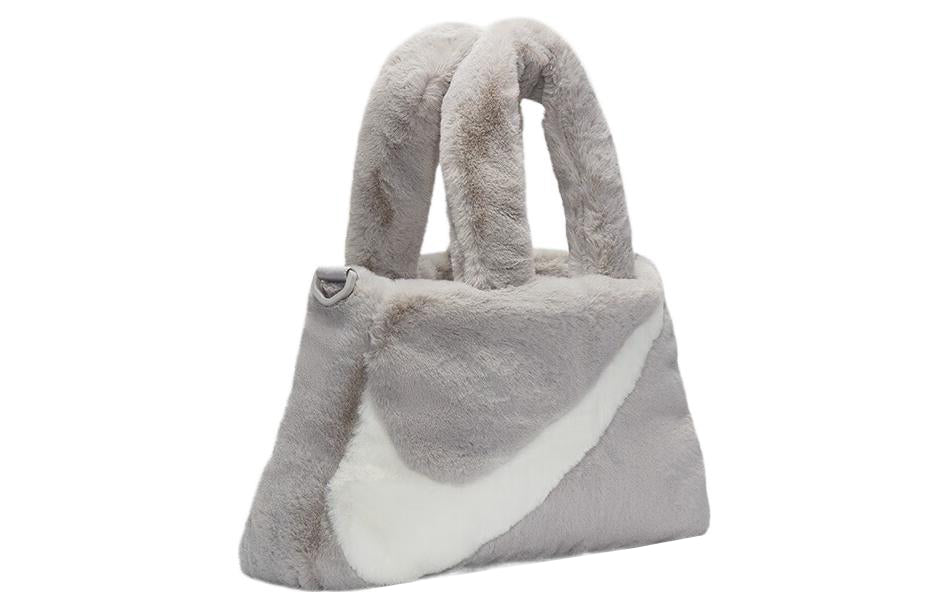 Nike NSW Faux Fur Tote Bag 'Grey White' DQ5804-012