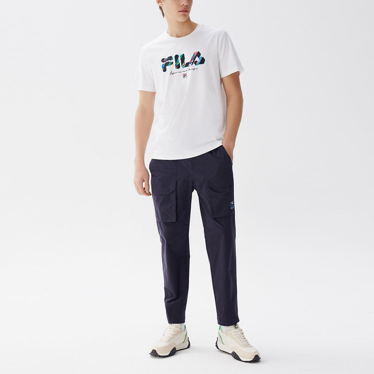 FILA Logo Letter Printing Sports Male White F11M128105F-WT