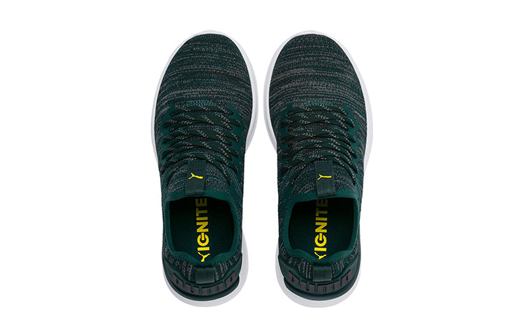 (PS) PUMA Ignite Flash Evoknit K Running Shoes Green/White 191502-10